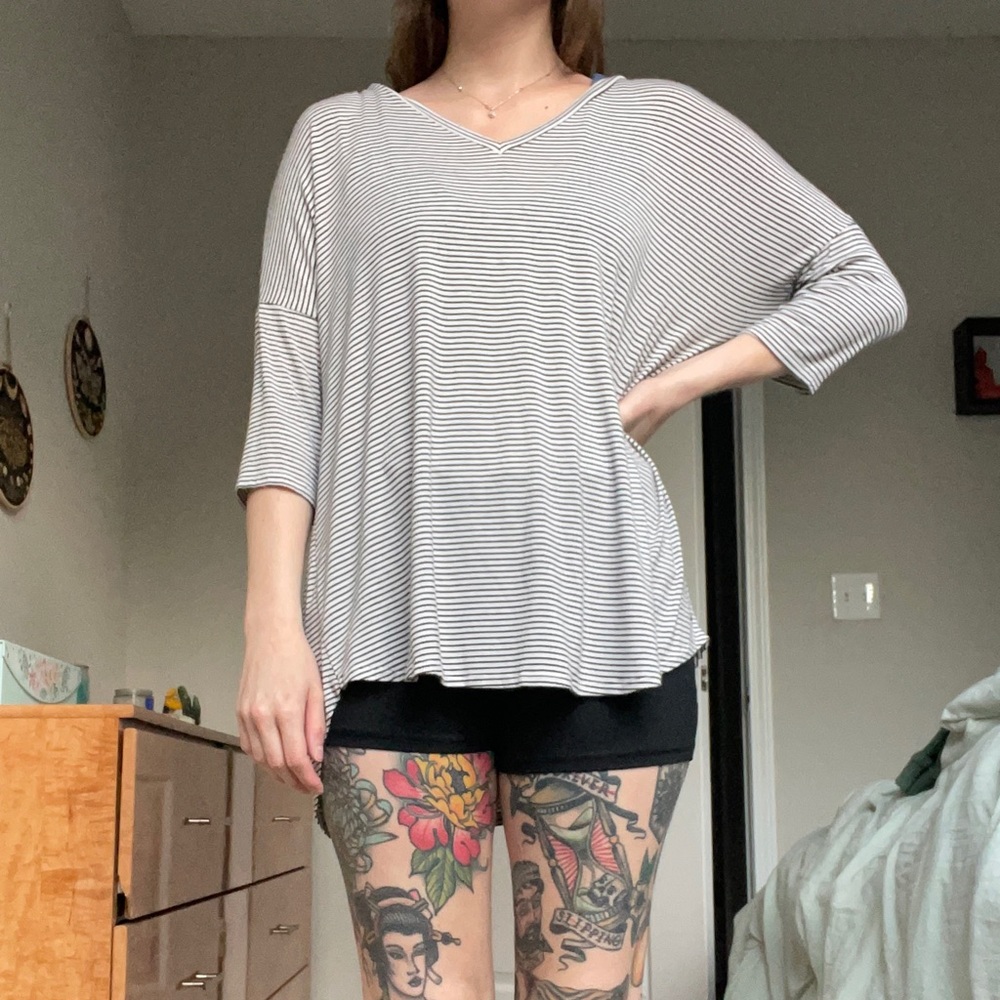 american eagle striped tee